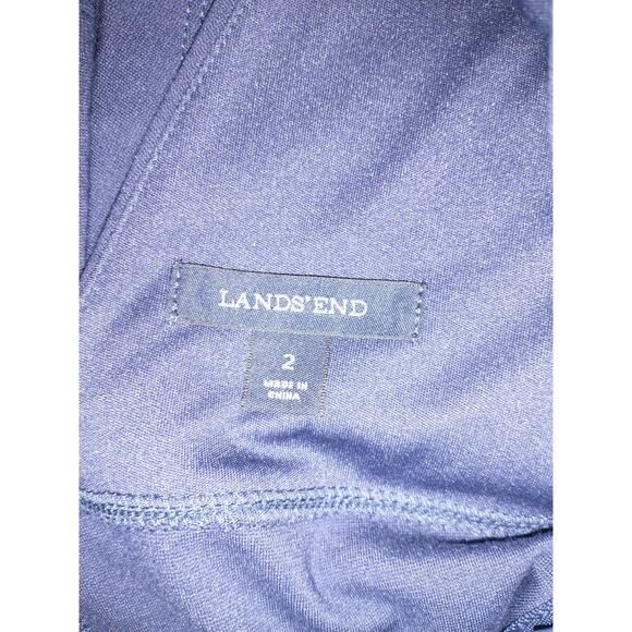 Lands' End Women's Dress V-Cut Back Navy 4 Ponte Fabric Career Professional Work - Picture 2 of 12